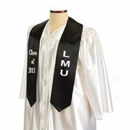 60" Black Custom Graduation Stole