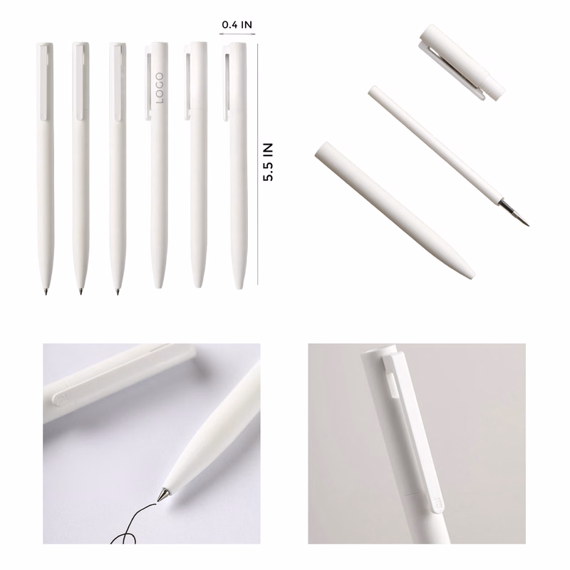 MOQ 10 PCS Durable Pure White Click Pen