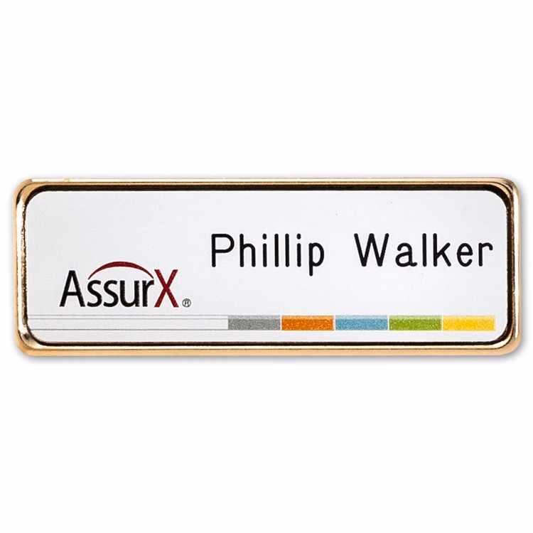 Metal Framed Badge (1"X3") (UV Inkjet & Engraved)