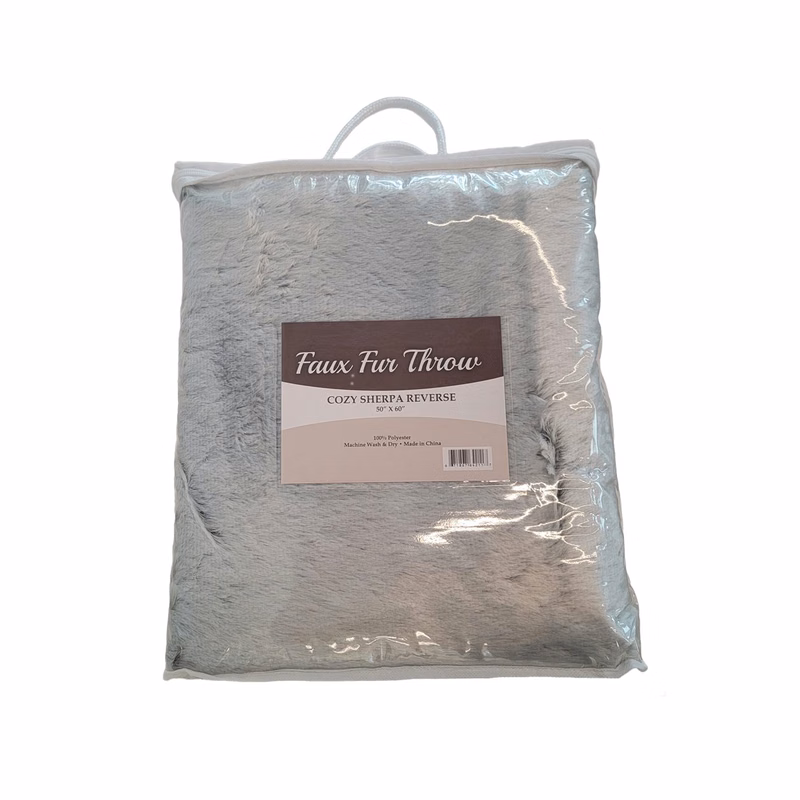Faux Fur Throw Blanket - 8730