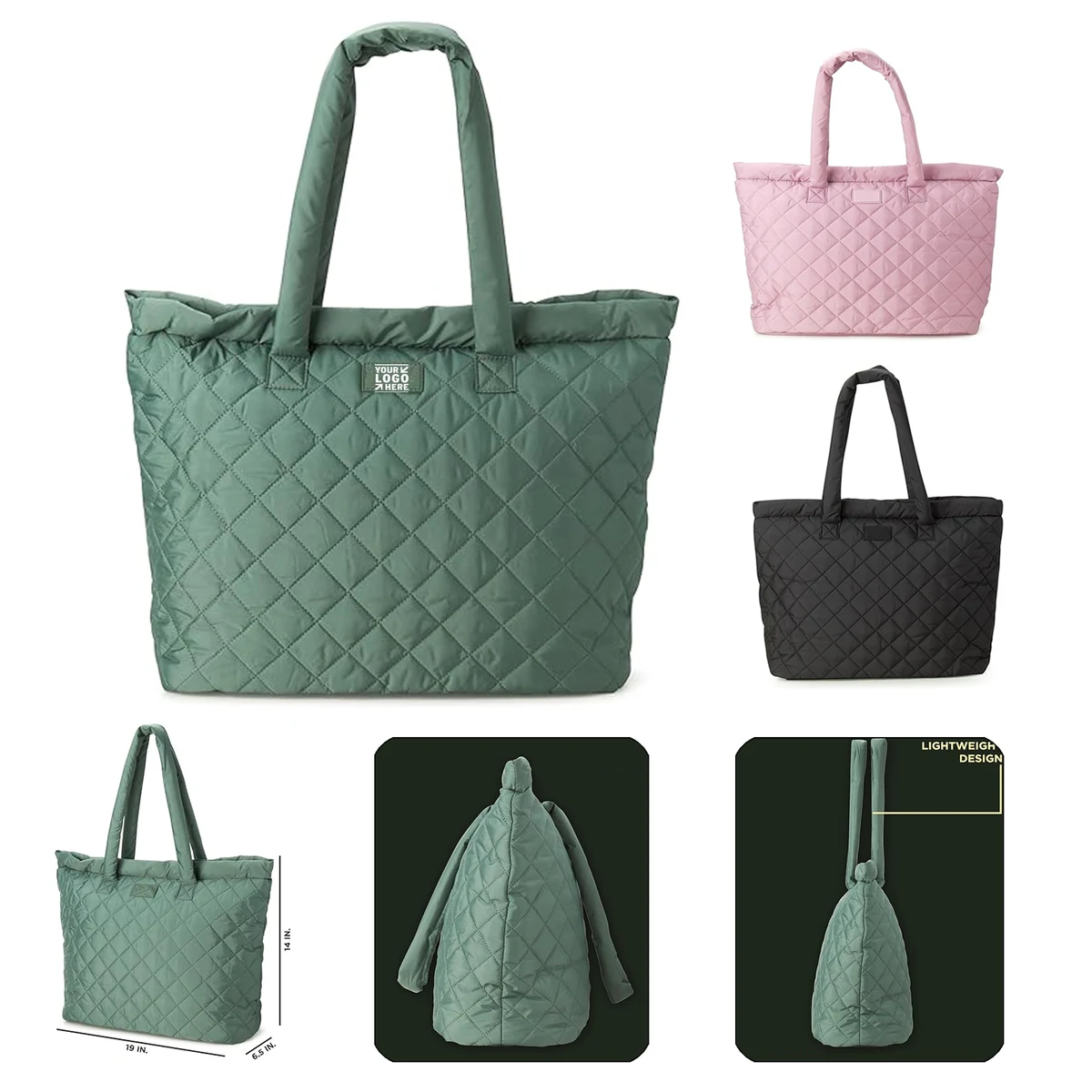 Reebok Women Tote Quilted Carry-All Sports Gym Shoulder Casual Purse Hand Bag 1
