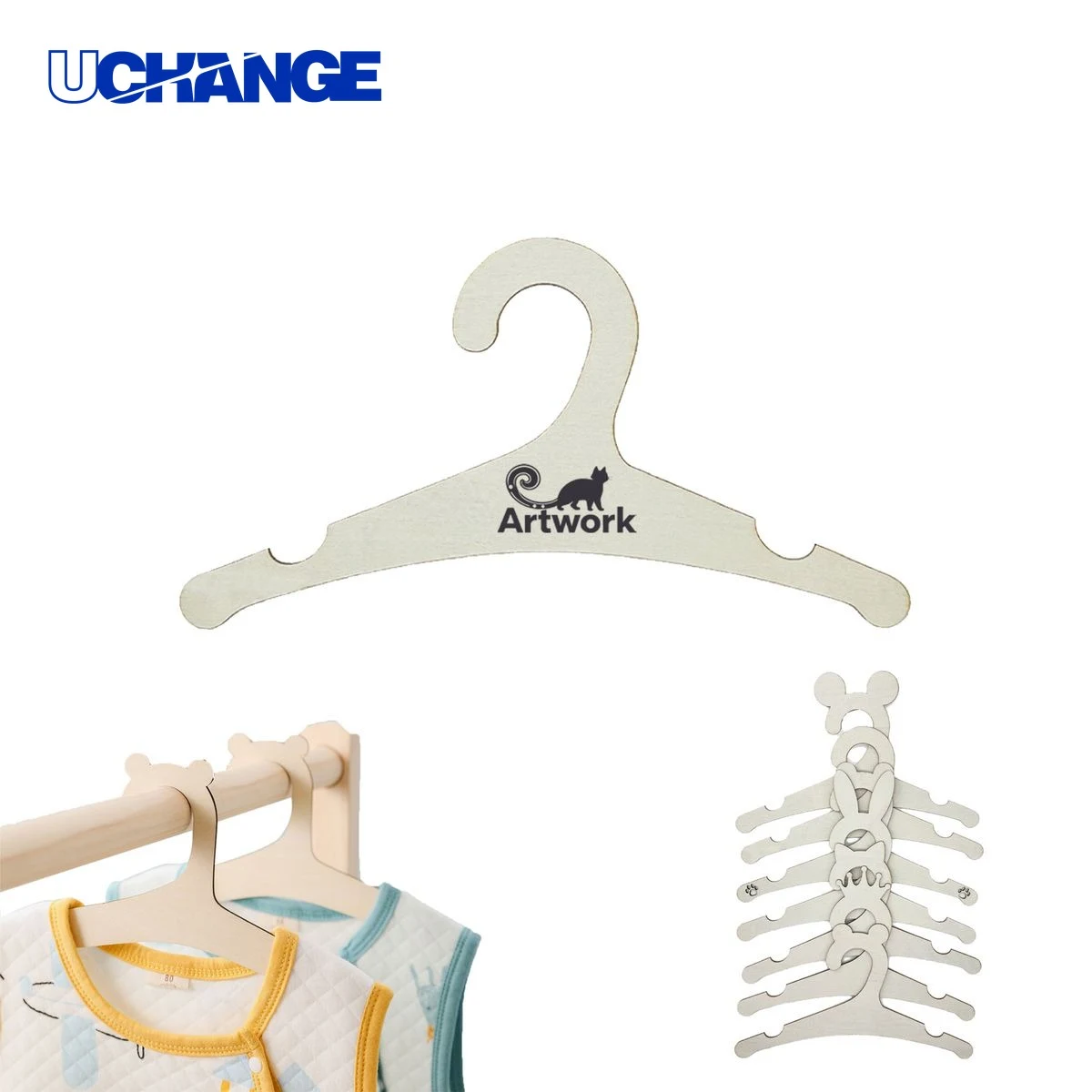 Customized Small Wooden Clothes Hanger for Home Storage 1