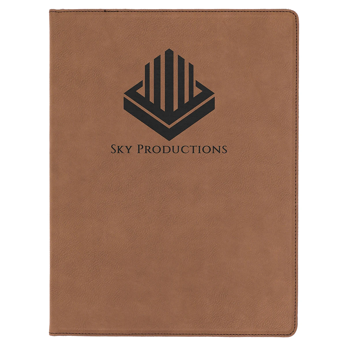 9 1/2" x 12" Dark Brown Leatherette Portfolio with Notepad 1