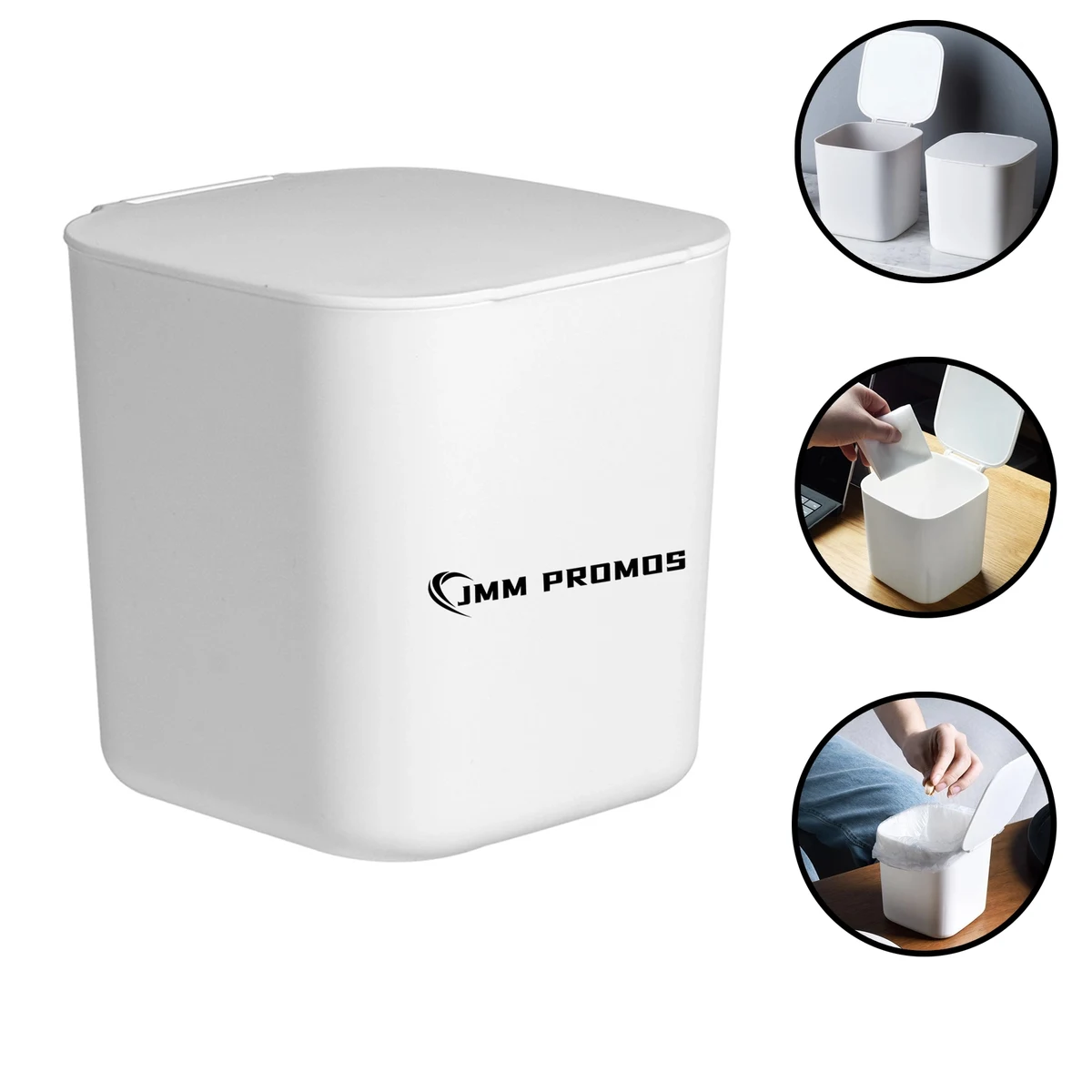 Desktop Trash Can Plastic Dustbin With Flip Lid 1