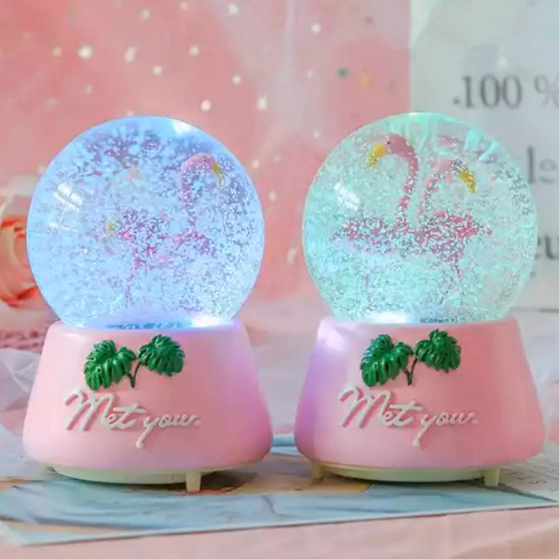 Custom Souvenir Flamingo Snow Globe