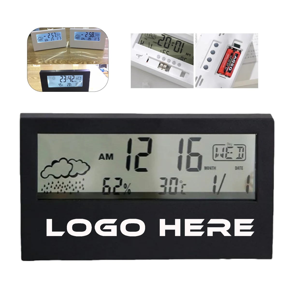 Transparent Weather LCD Clock With Thermometer And Hygrometer 1