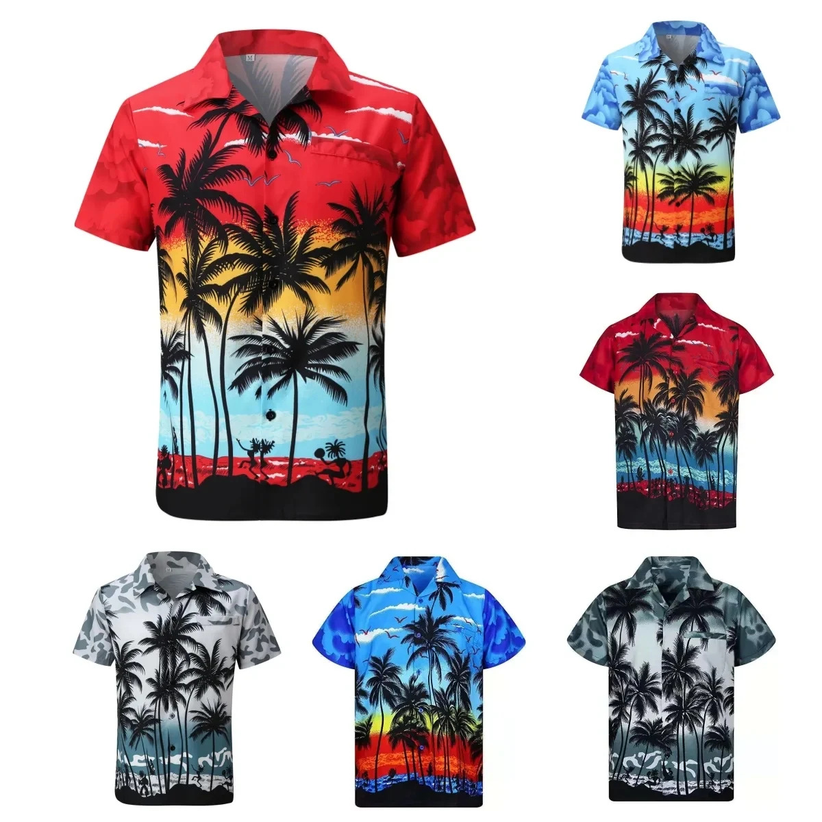 Short Sleeve Hawaiian Print Vacation Shirt 1