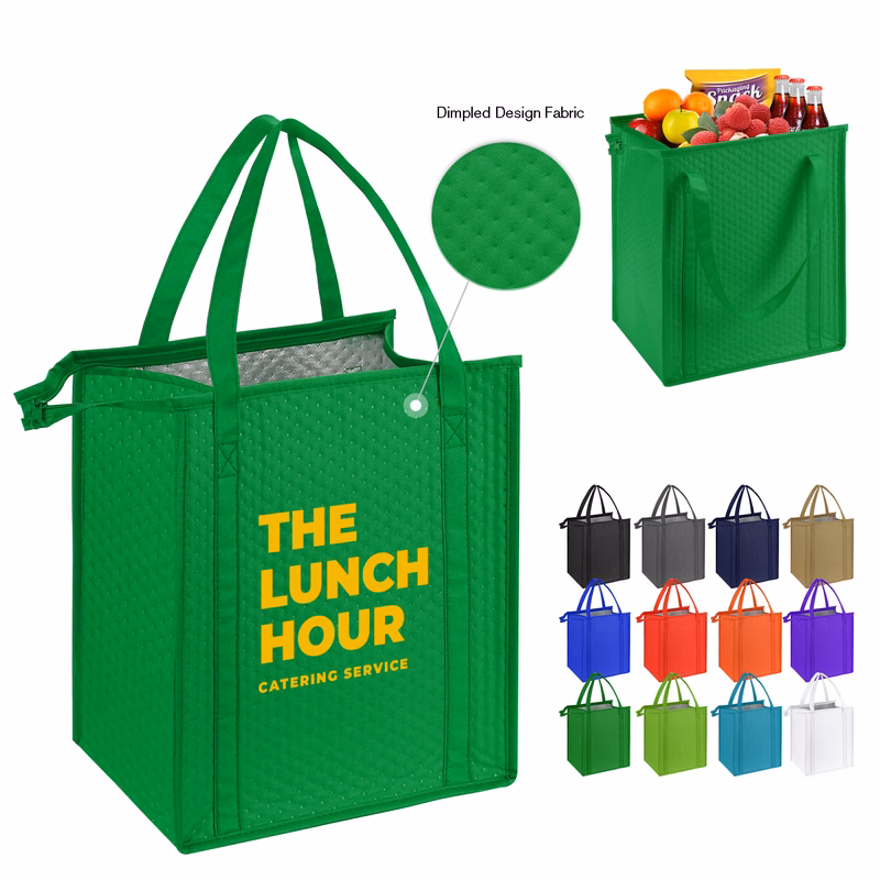 Thermal Non-Woven Insulated Cooler Tote Bag-13"X15"X10"
