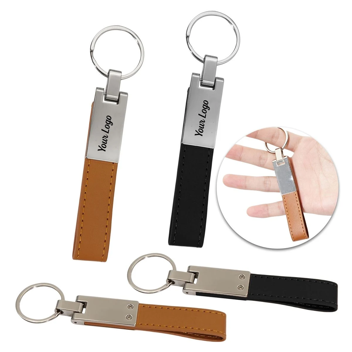 PU Leather Wristlet Keychain 1