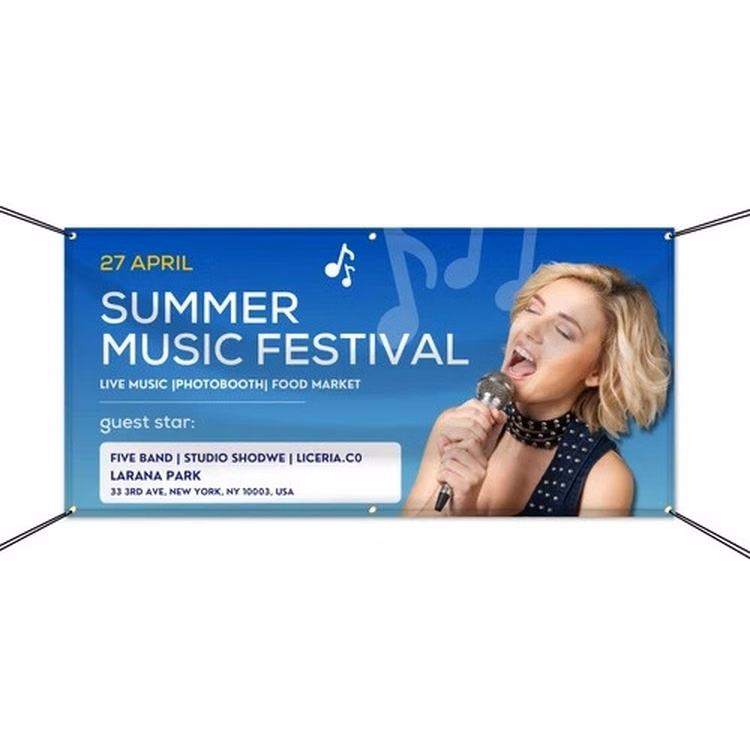 Polyester Fabric Banners-Left and Right Pole Pocket(1Ftx1Ft)