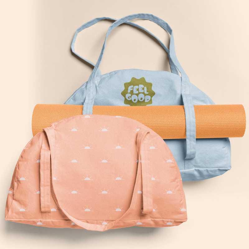 SOMEWHERE YOGA TOTE - COLORED CANVAS