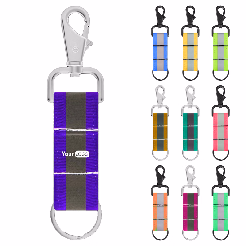 Nylon Essential Reflective Firefighter Keychain With Patch Holder For Professionals