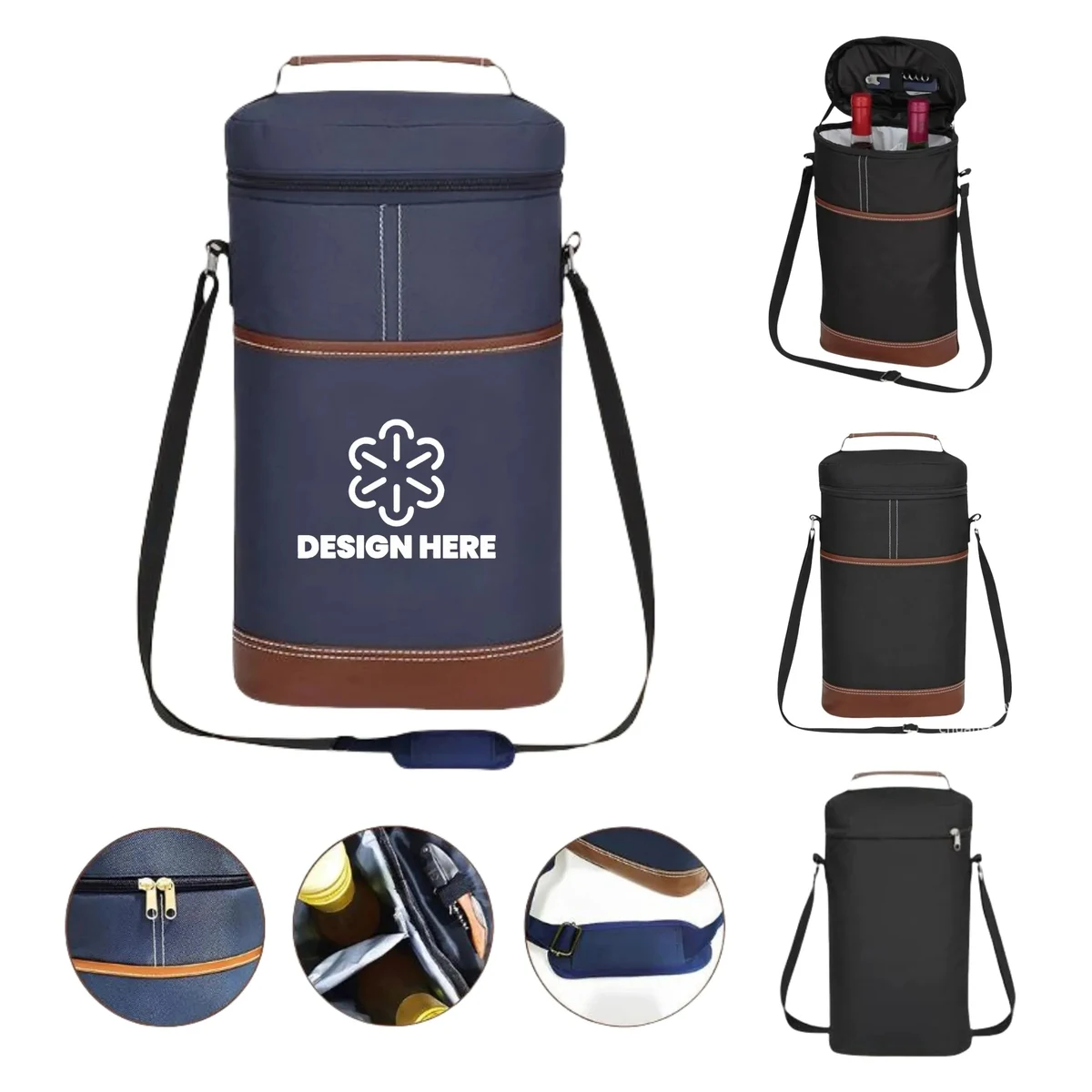 Cylinder Wine Cooler Bag Oxford Waterproof Leakproof 1
