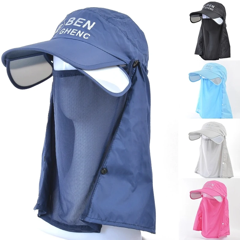 Outdoor Upf50+ Mesh Sun Hat Wide Brim Fishing Cap 1