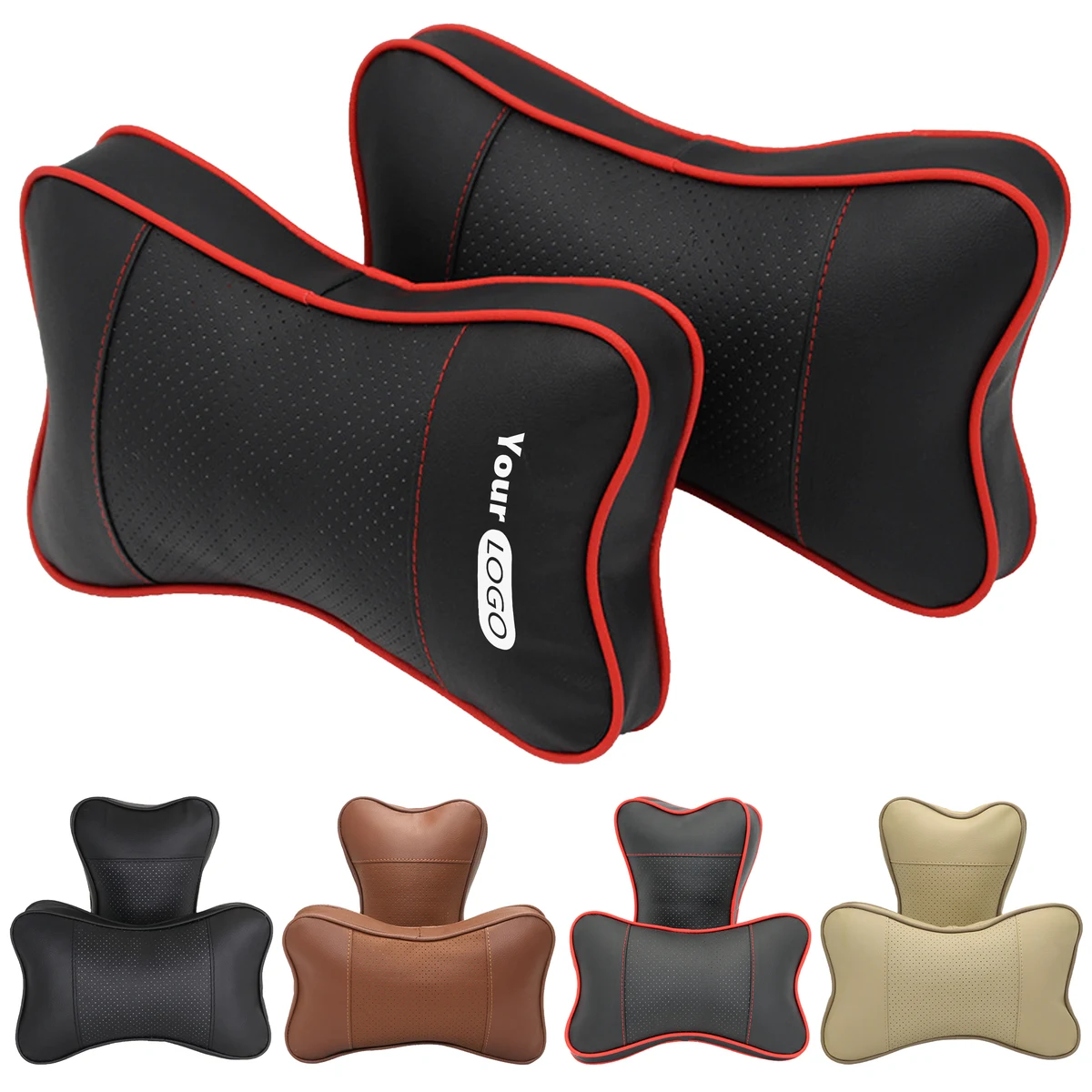 Faux Leather Car Neck Protection Pillow 1