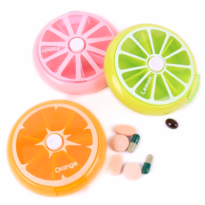 Round 7 Compartments Fruit Shaped Pill Box