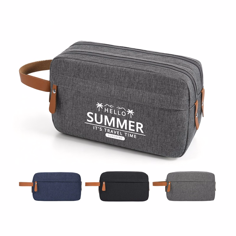 Dual Compartment Travel Toiletry Bag with Tech Organizer Pocket