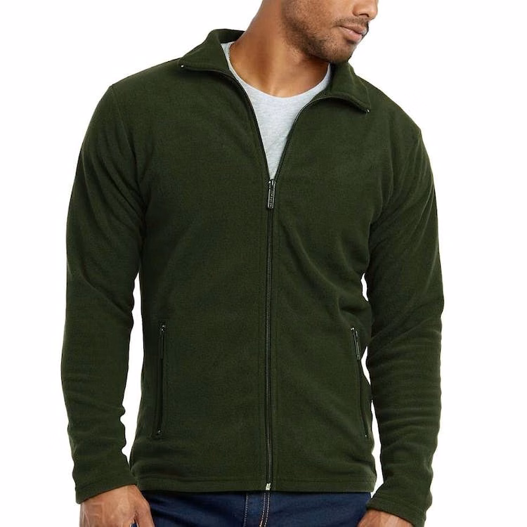Men's Polar Fleece Jackets - Large Dark Green