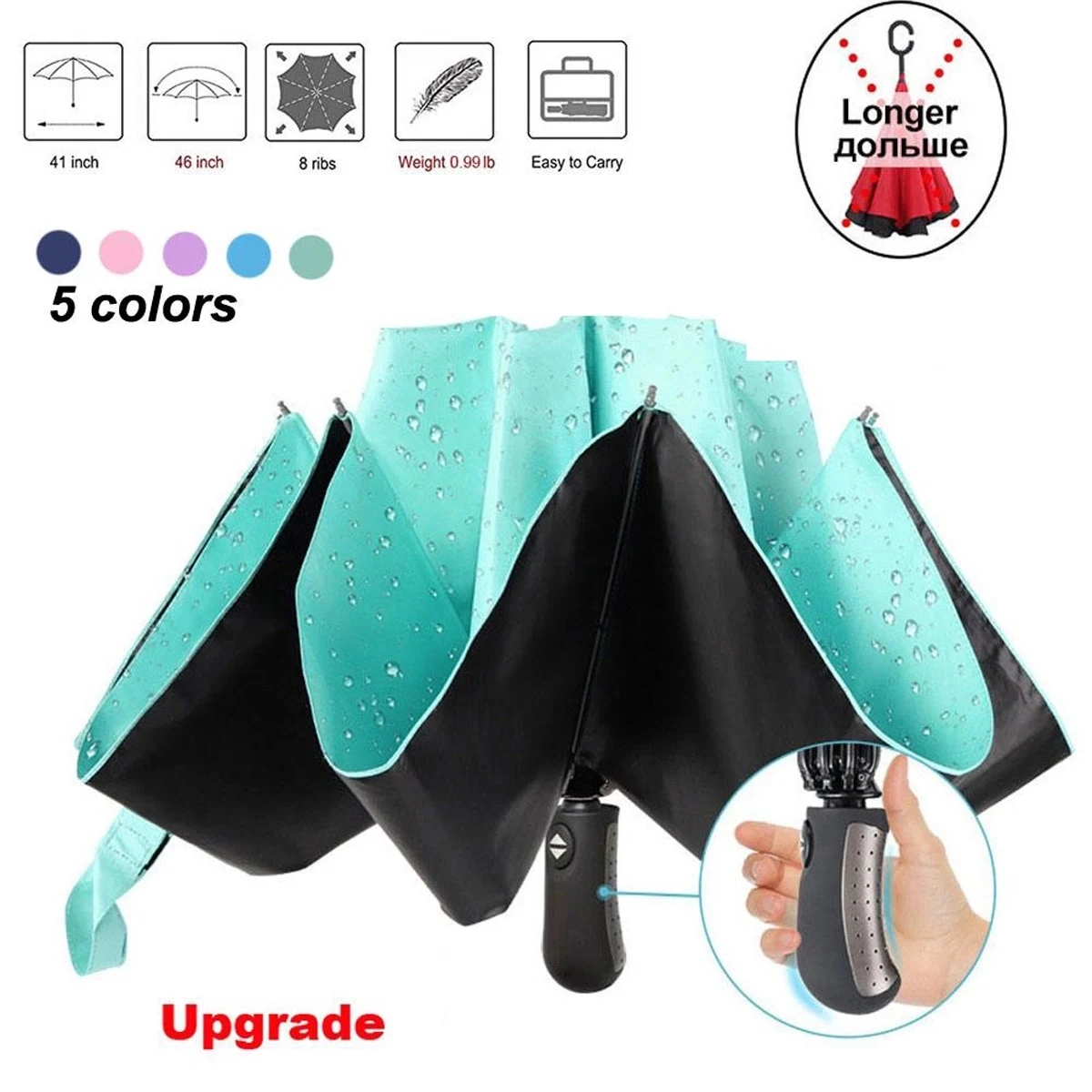 Automatic 3 Folding Reverse Umbrella 1