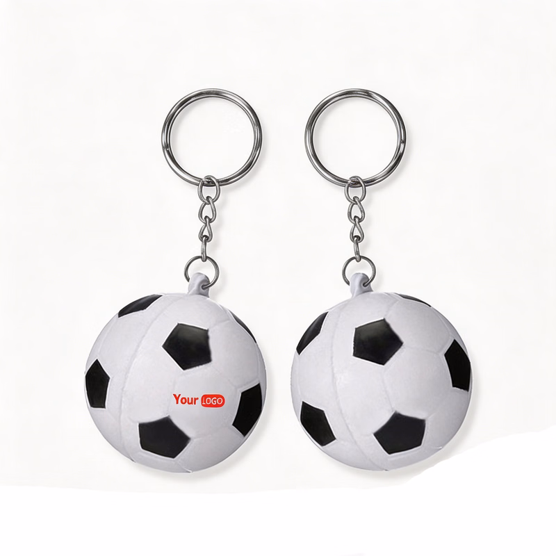 Soccer?Shaped Stress Reliever Keychain