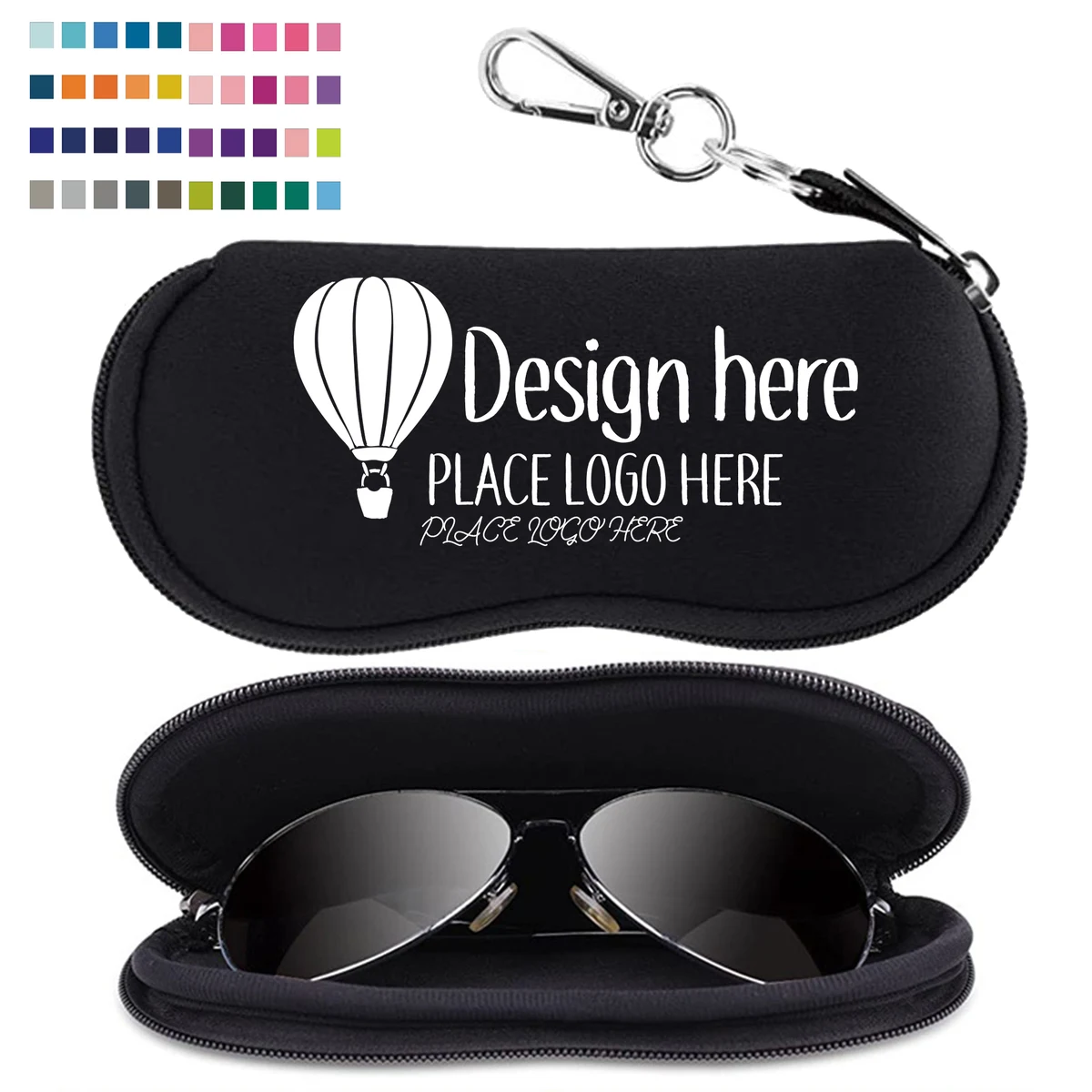 Neoprene Eyeglass Case With Metal Clasp Sunglass Holder 1