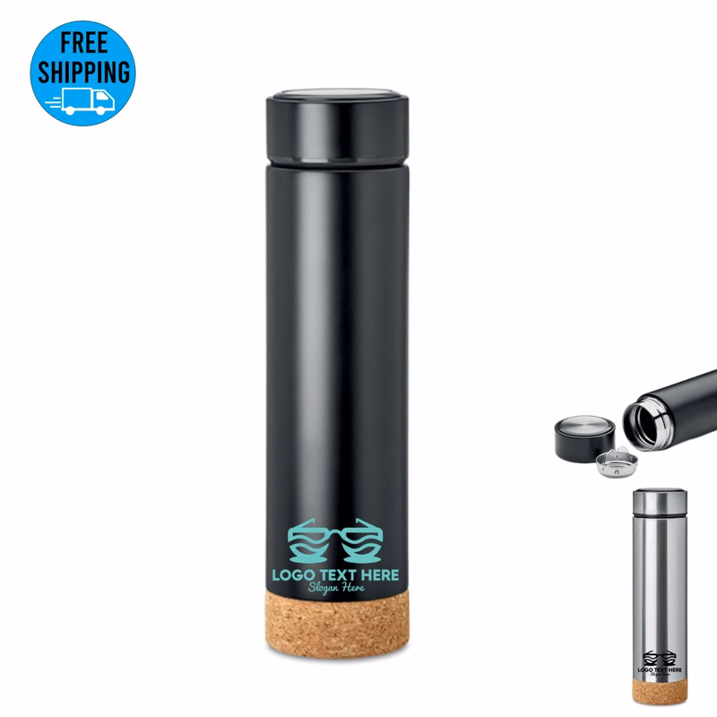 Vacuum flask with tea infuser and cork base 450ml