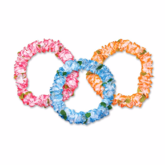 36' Pastel Silk Flower Leis