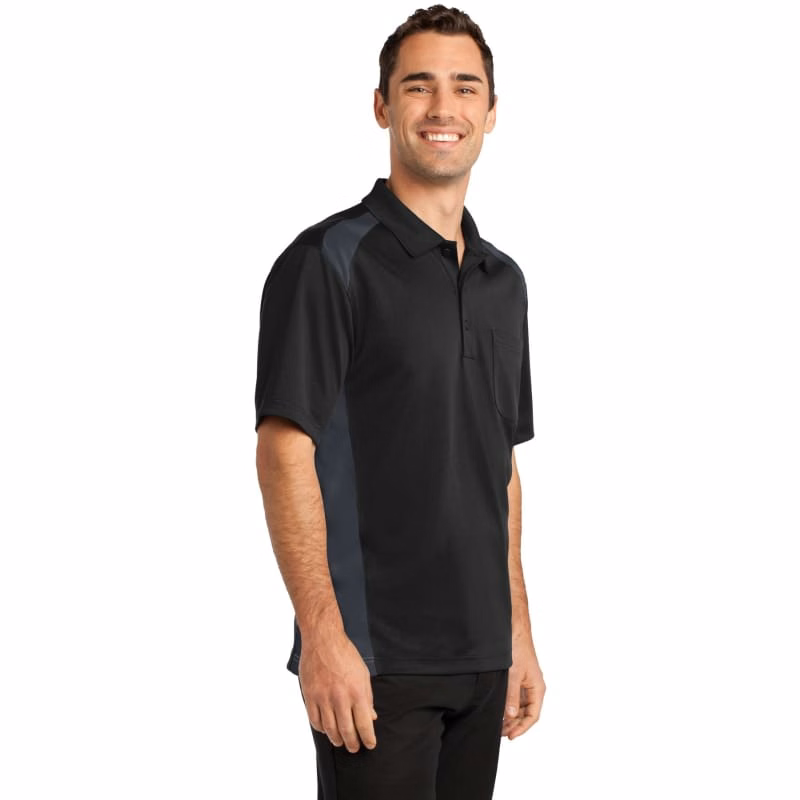 CornerStone Select Snag-Proof Two Way Colorblock Pocket Polo.