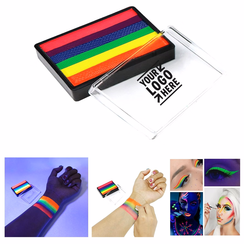 Water Activated Eyeliner Makeup Body Painting 6 Colors 1.06 Oz Neon Rainbow Fluorescent Face Paint