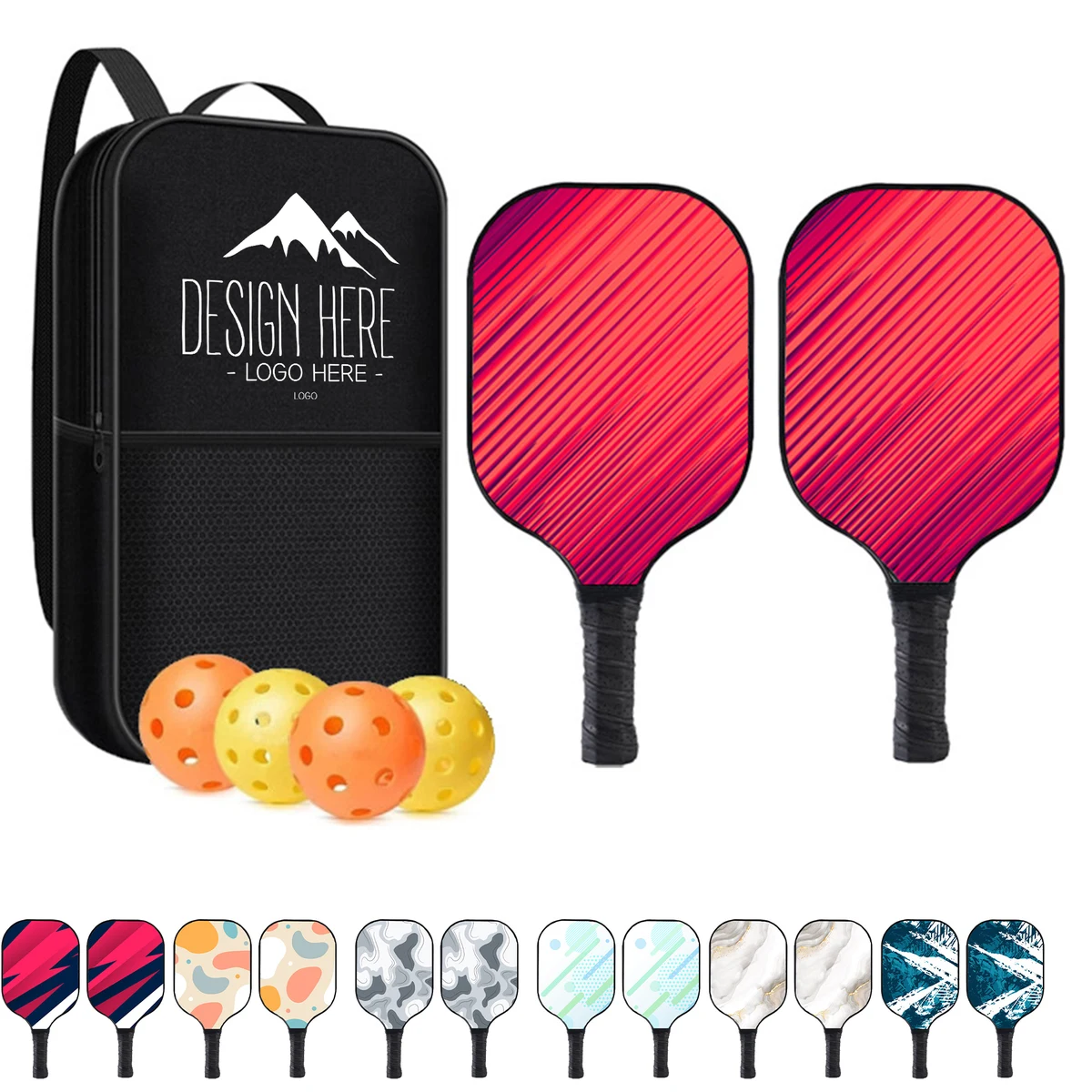 4 Pickleball Paddles 2 Balls Racket With Bag 1