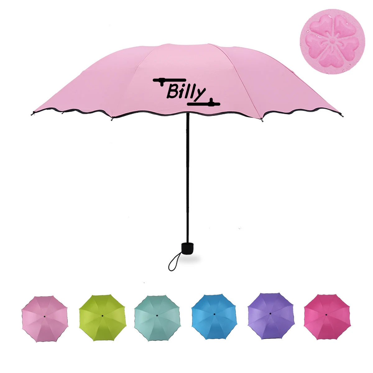 Blooming Material Travel Foldable Compact Umbrellas 1