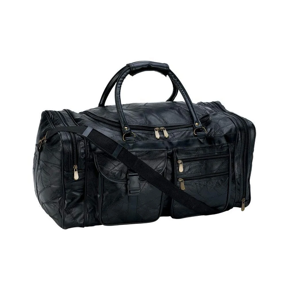 Duffel Bags - 25" Black Genuine Leather 1