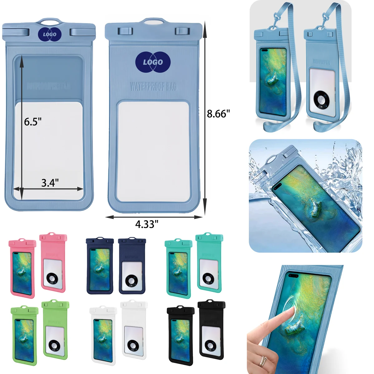 MOQ 50 PCS Convenient Lanyard Waterproof Phone Pouch 1