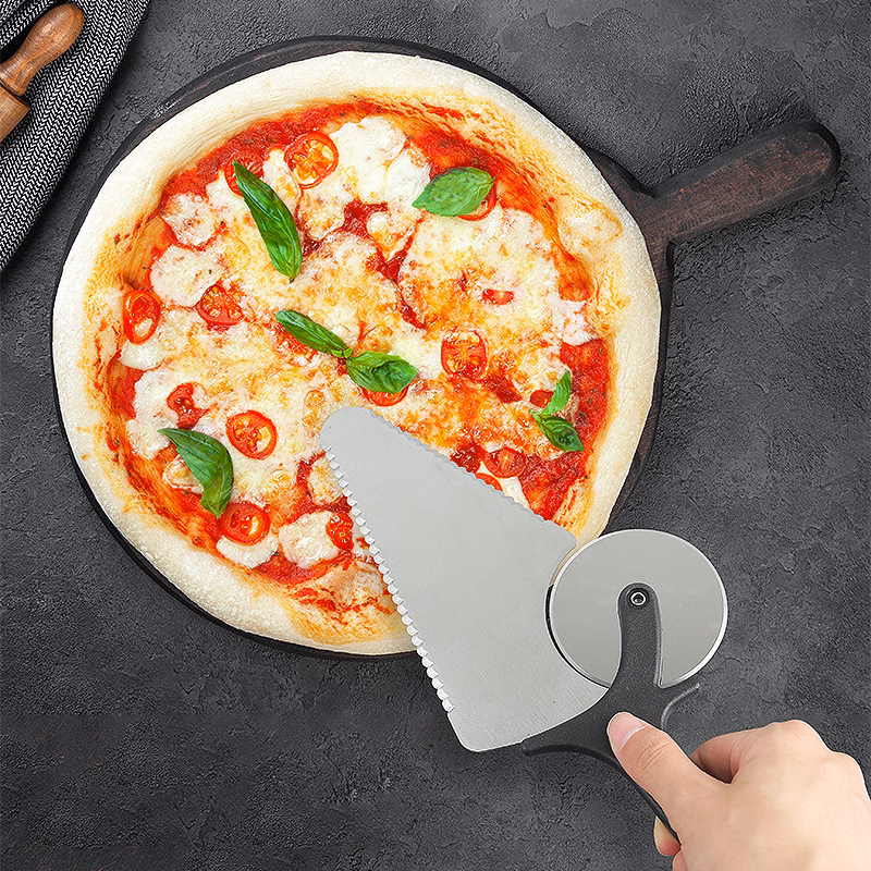 2 in 1 Pizza Cutter With Stainless Steel Blade