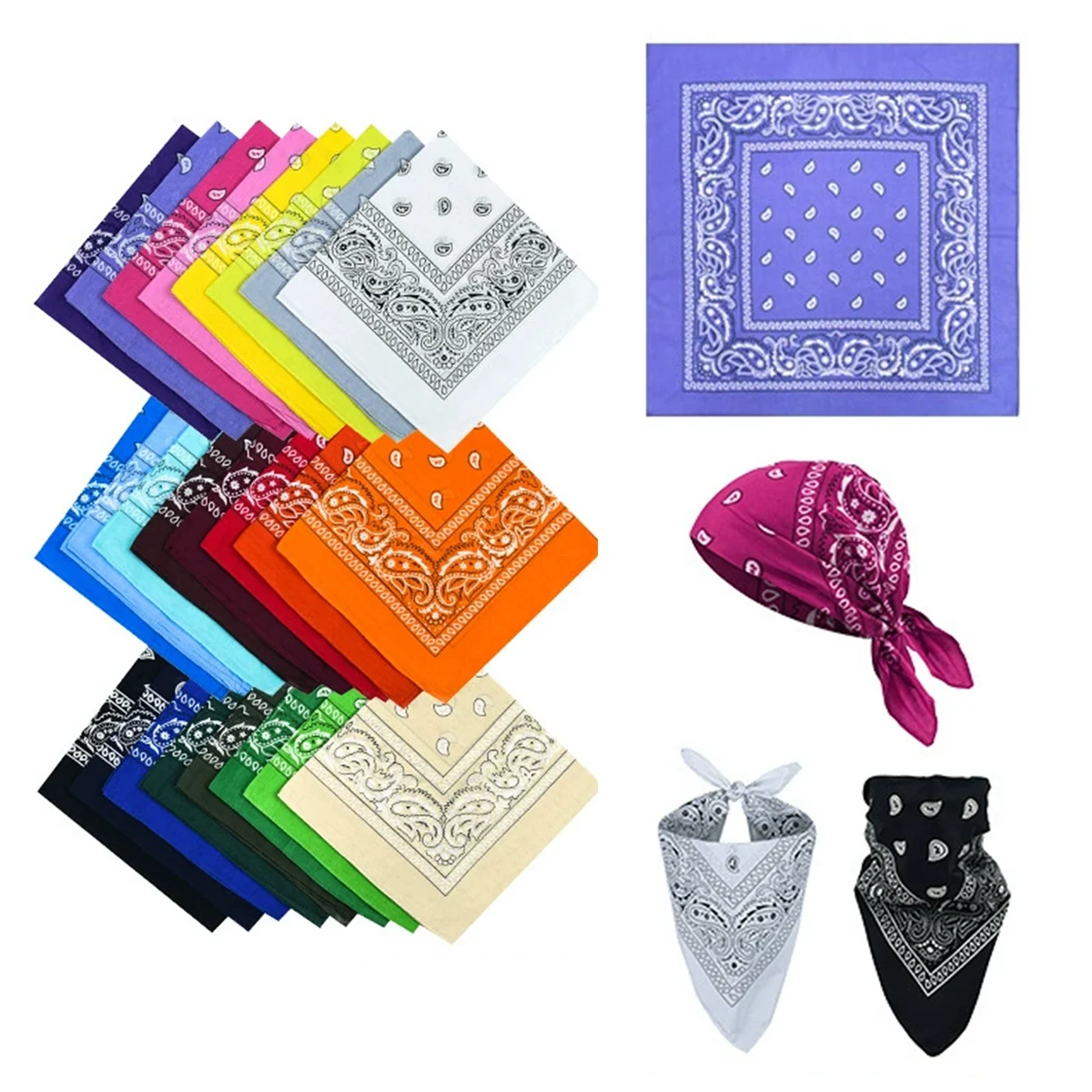 Custom Cotton Bandanna Square Scarf 1