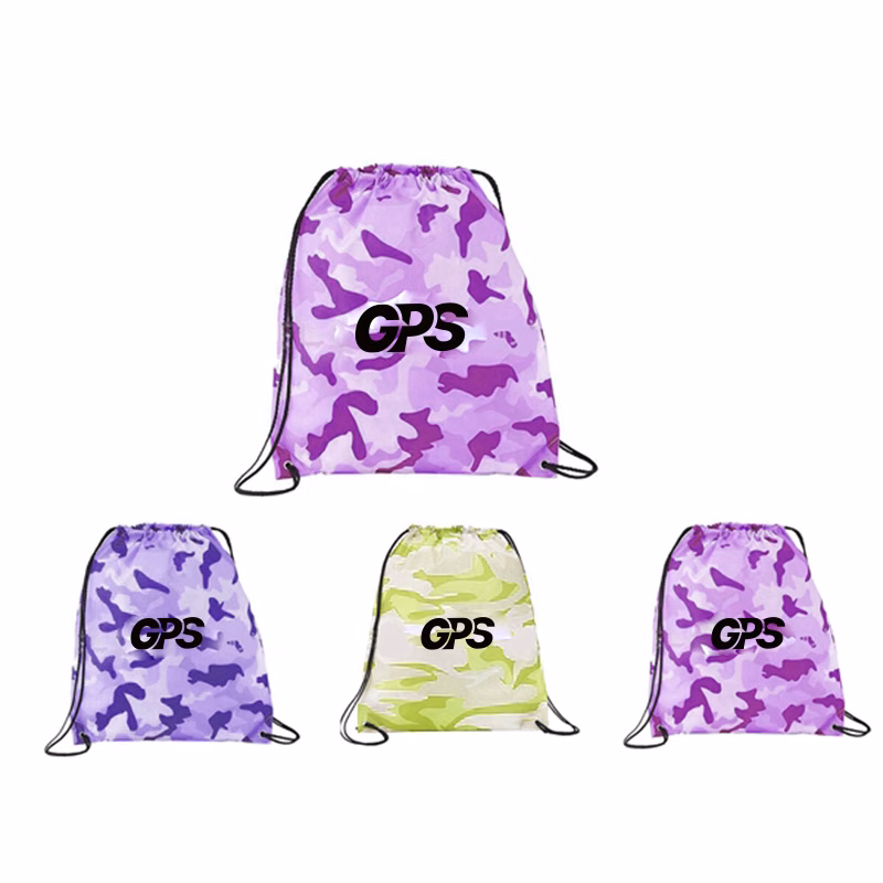 210D Polyester Custom Camo Drawstring Sports Pack