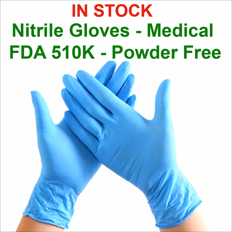 Nitrile Gloves - 510K Certified Powder Free 100 per box
