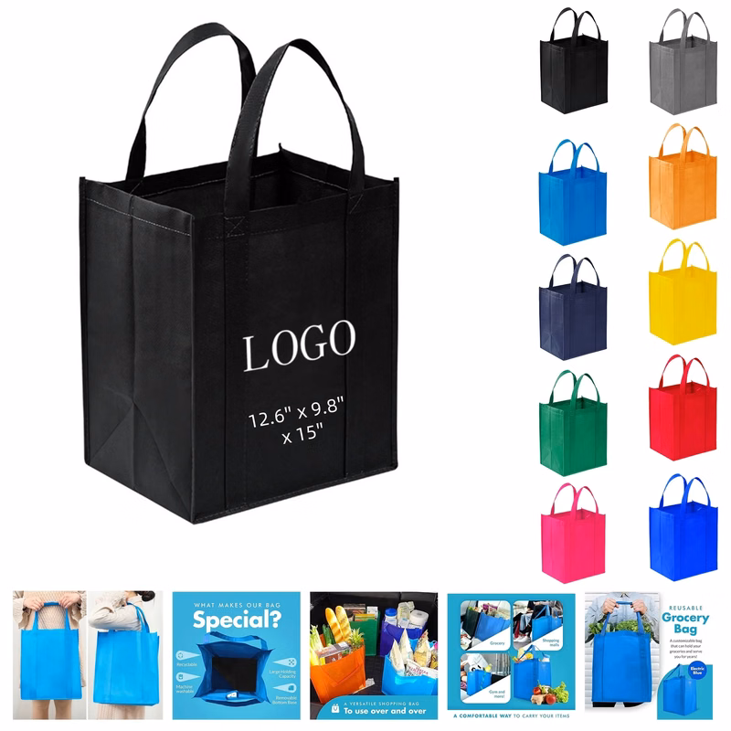 Reusable Large Non-Woven Shopping Bags with Handles