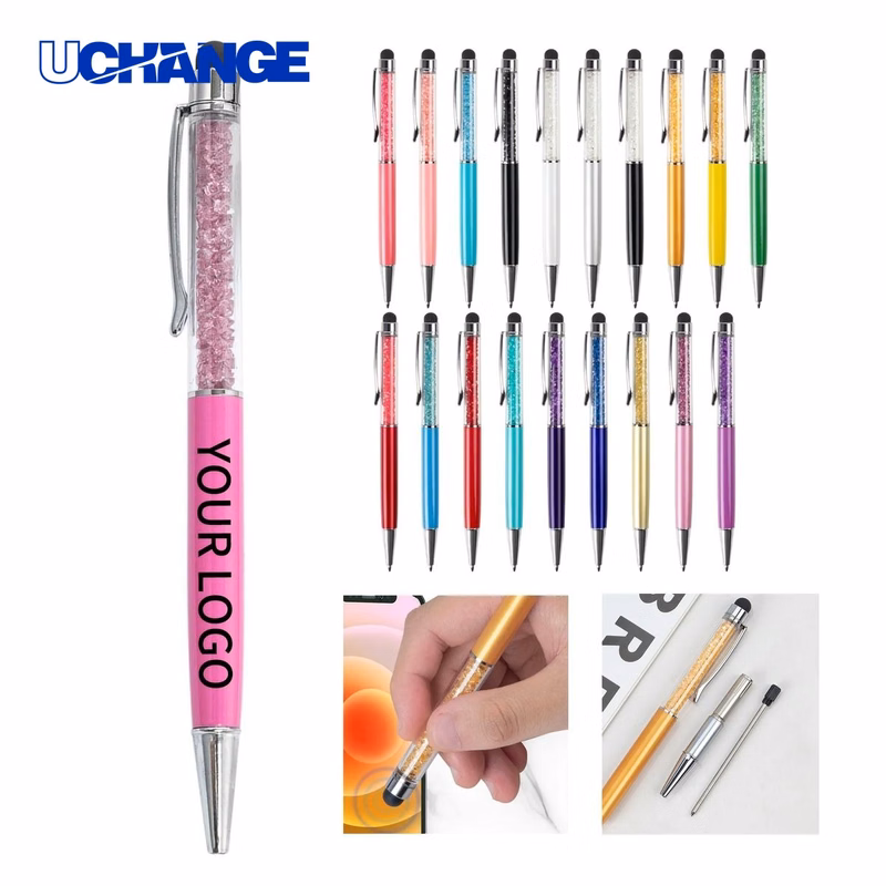 Metal Stylus Pen Tool with Crystal Accent