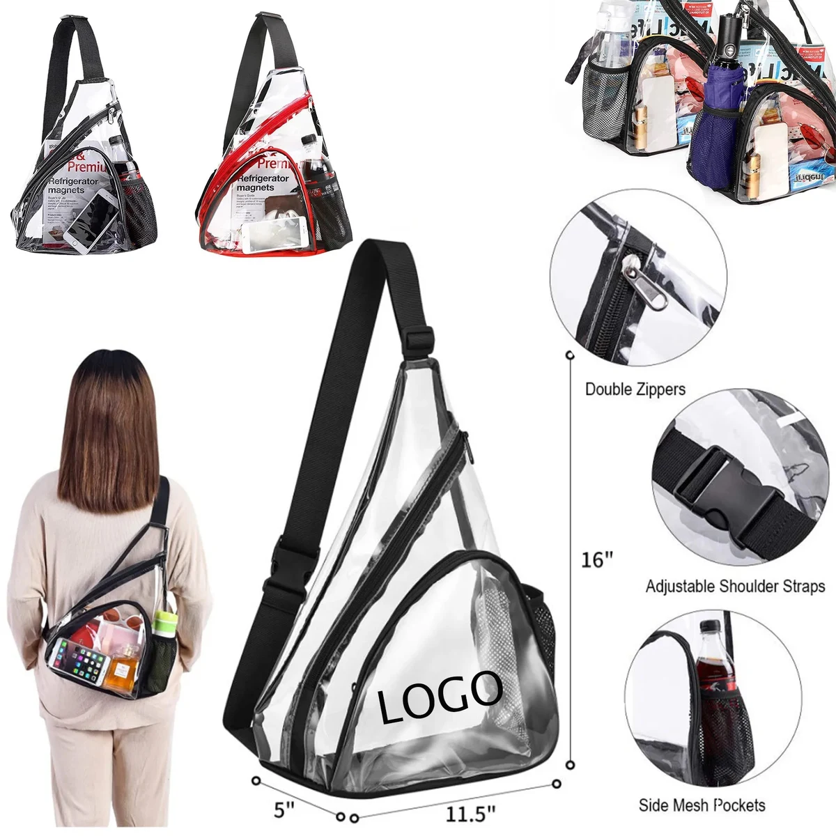 Clear Triangle Crossbody Shoulder Bag 1