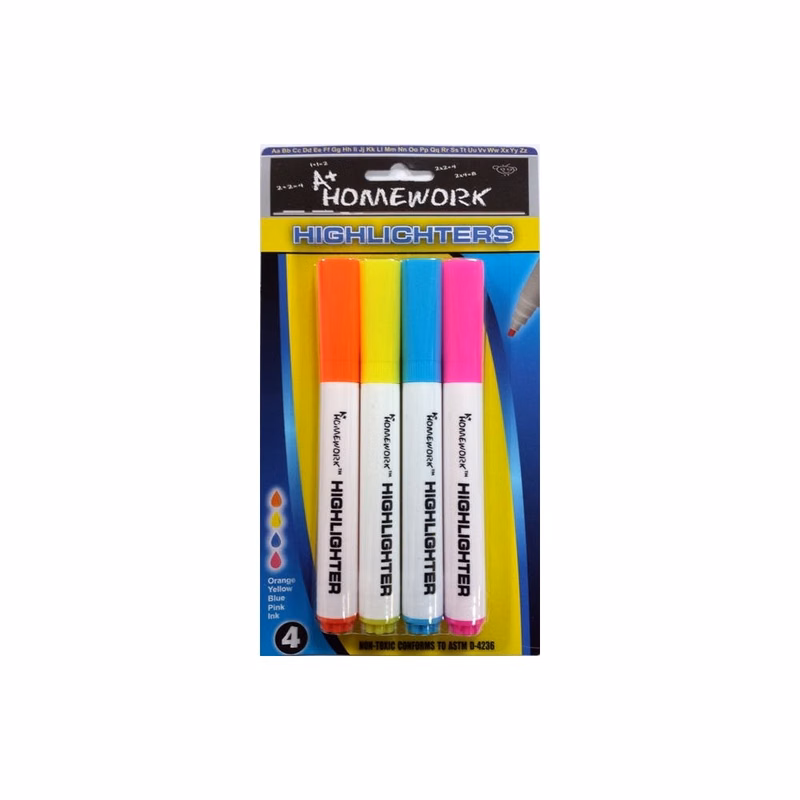 Highlighters - Assorted Neon Colors. 4 Pack