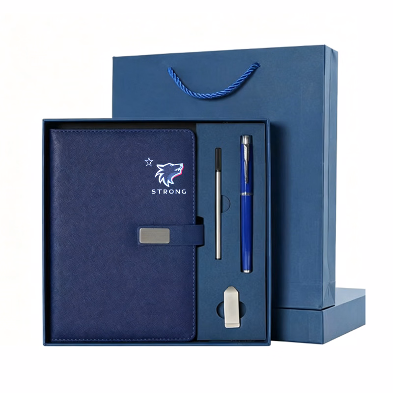 Business Stationery Gift Kit – A5 Leather Notebook, USB Stick & Executive Writing Pen