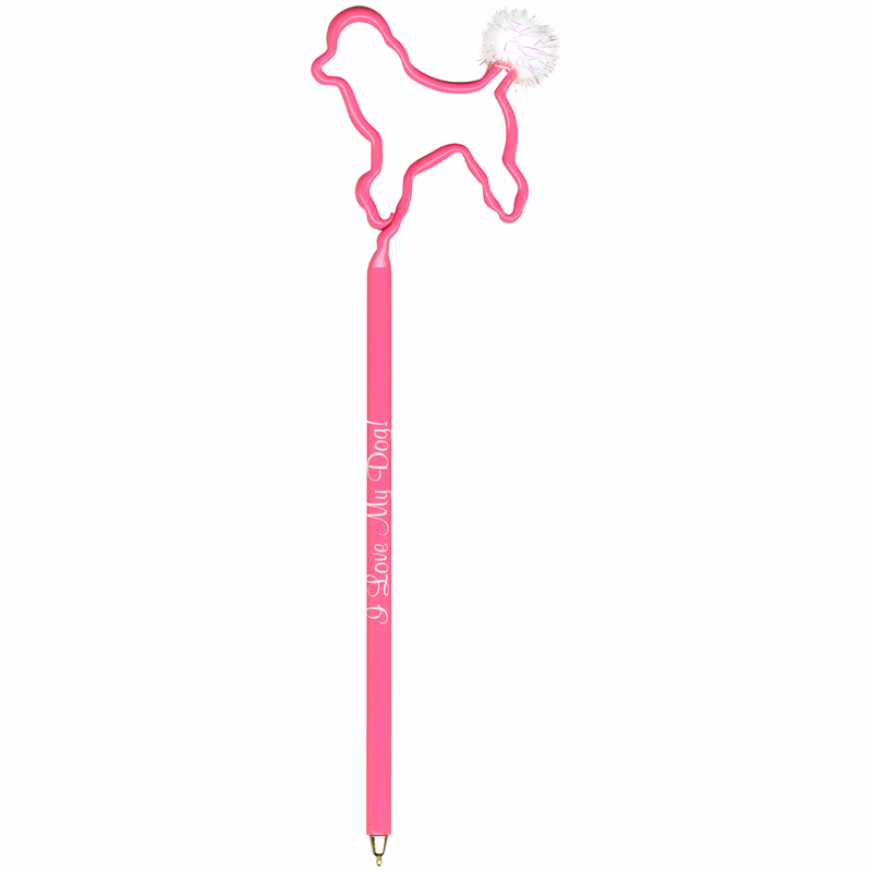 Dog Poodle With Pom Inkbend Standard, Bent Pen