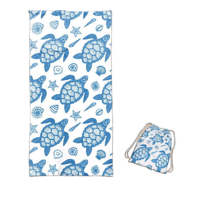 Full Color Large Beach Towel With Bag