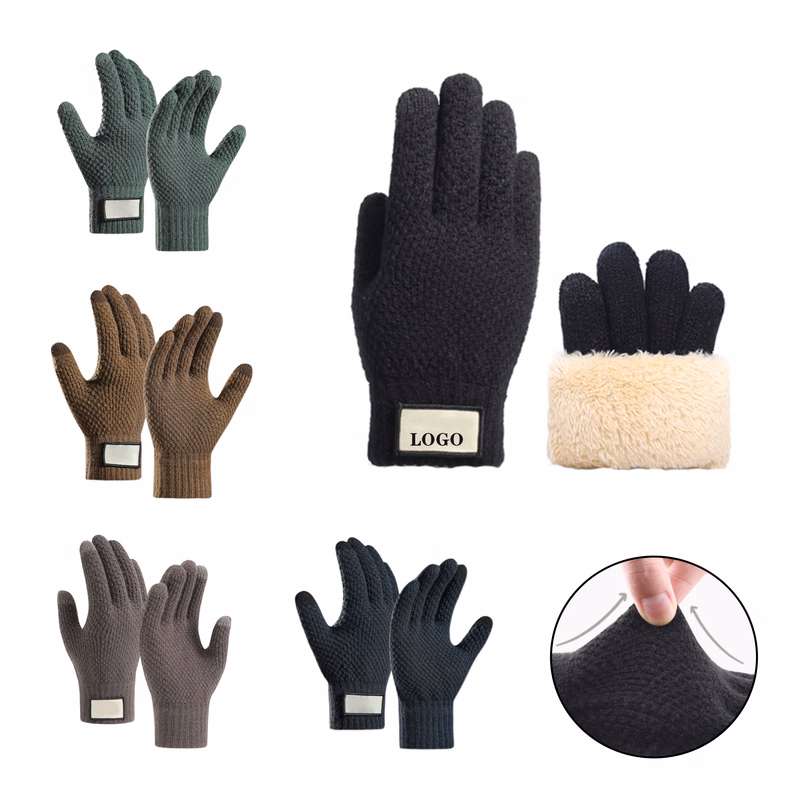 Plush Knitted Warm Gloves