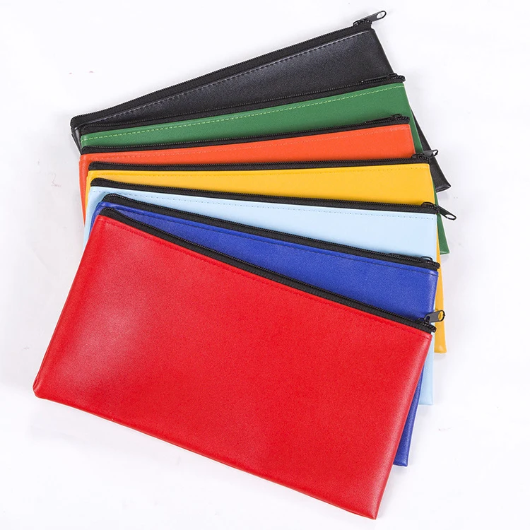 Leather Security Zippered Bank Bag 1