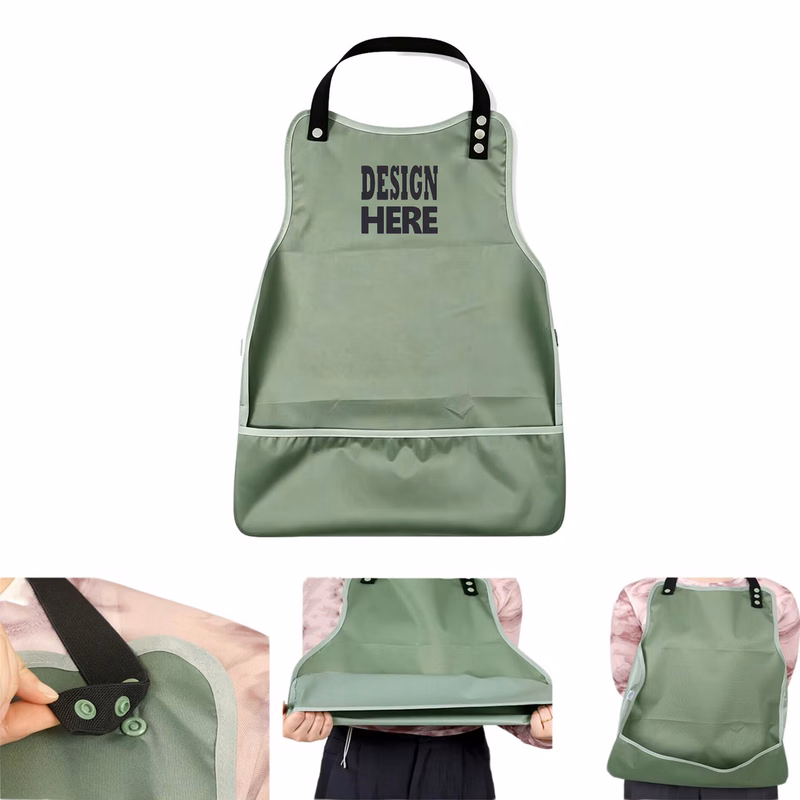 Reusable Polyester Dining Guard Bib With Pocket For Grown