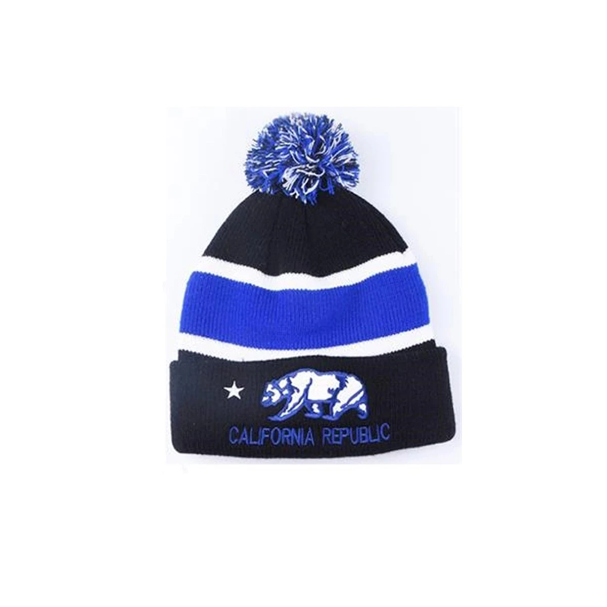 Knitted Beanie Hat With ball 1