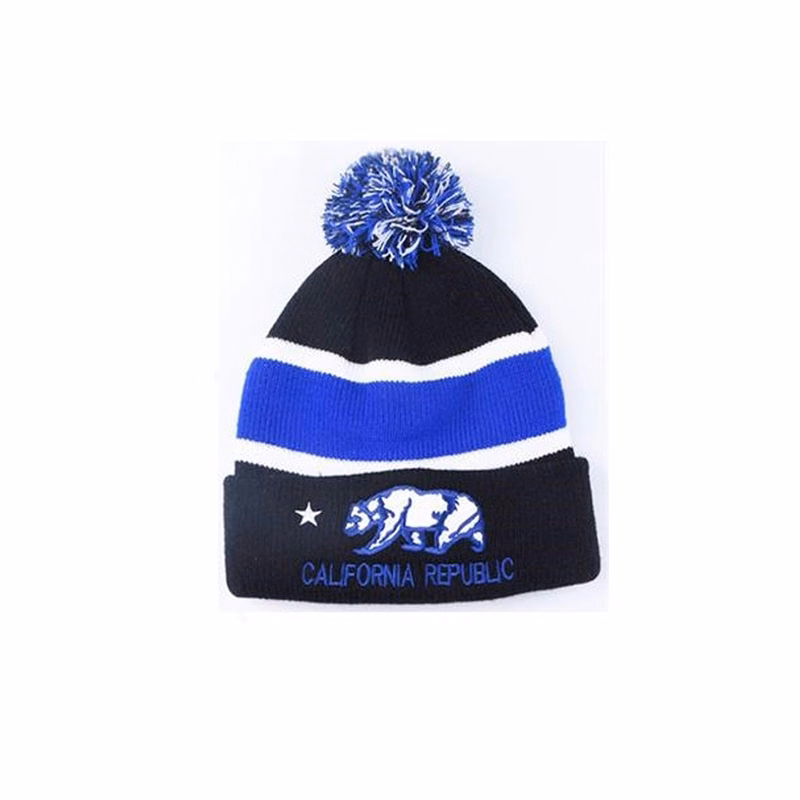Knitted Beanie Hat With ball