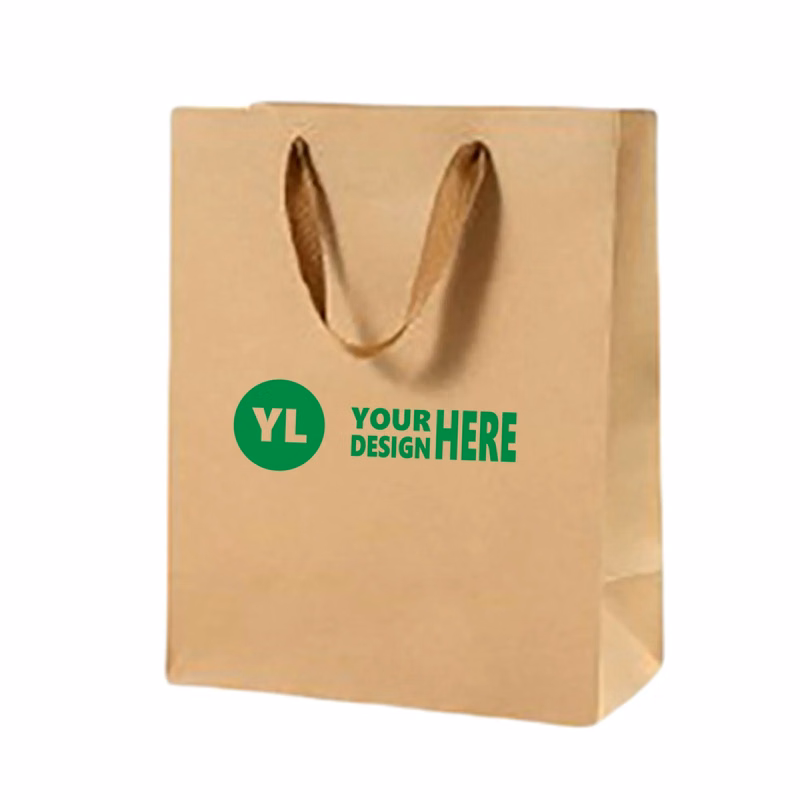 Brown Kraft Paper Gift Tote Bags with Cloth Handles
